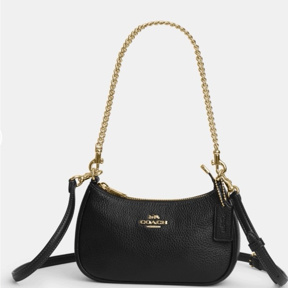 Coach Handbags - Coach Teri Mini Crossbody Black and Gold Chain Shoulder Bag New